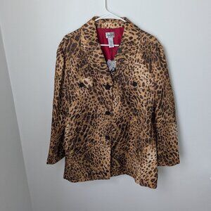 NWT Chico's Women's Gold Paw Dulci Animal Print Jacket, 3 (16)